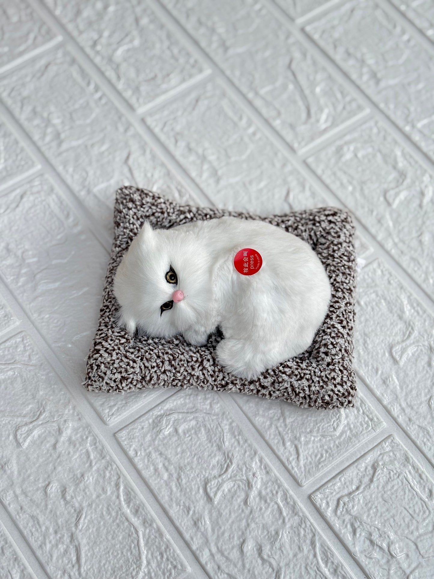 Sleeping Cat Plush Toy with Press Simulation