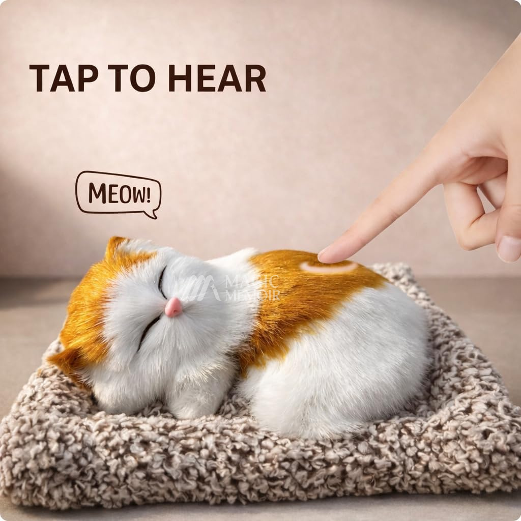 Sleeping Cats Plush Toy With Cat Sound