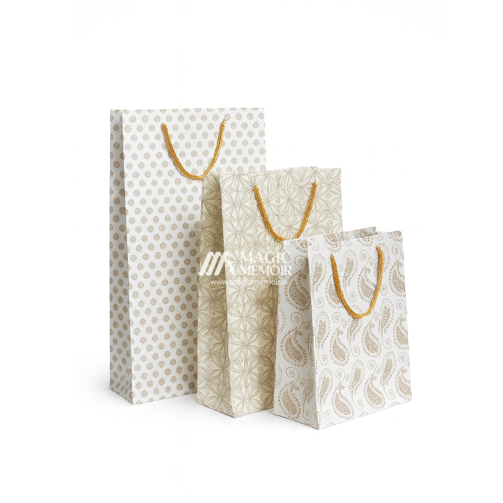 Gift Paper Bags - White Patterns