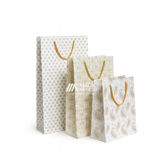 Gift Paper Bags - White Patterns