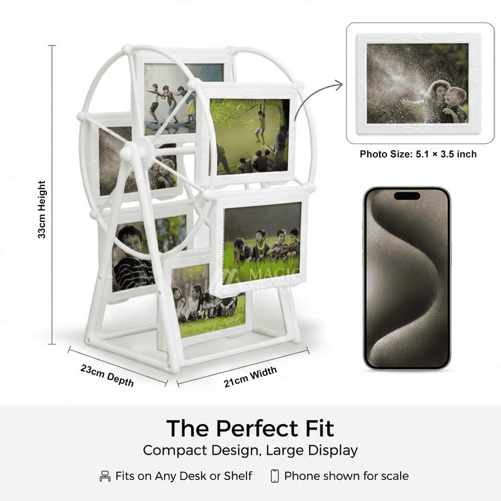 Photo Wheel Frame (4x6") - White
