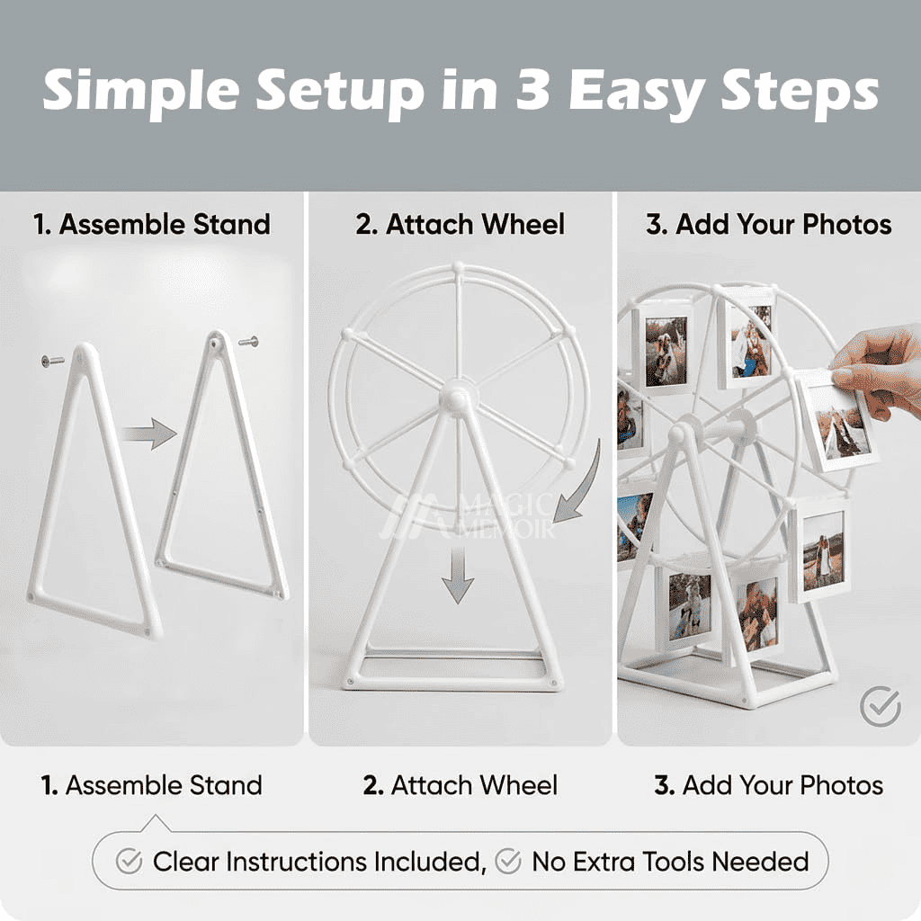 Photo Wheel Frame (4x6") - White