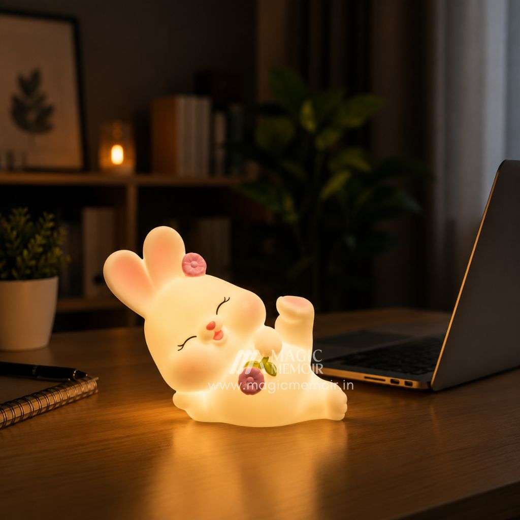 Mini Lamp - Relaxing Rabbit with Lollipop