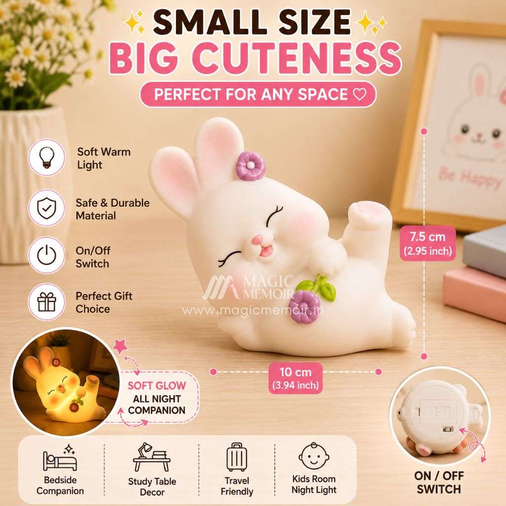 Mini Lamp - Relaxing Rabbit with Lollipop