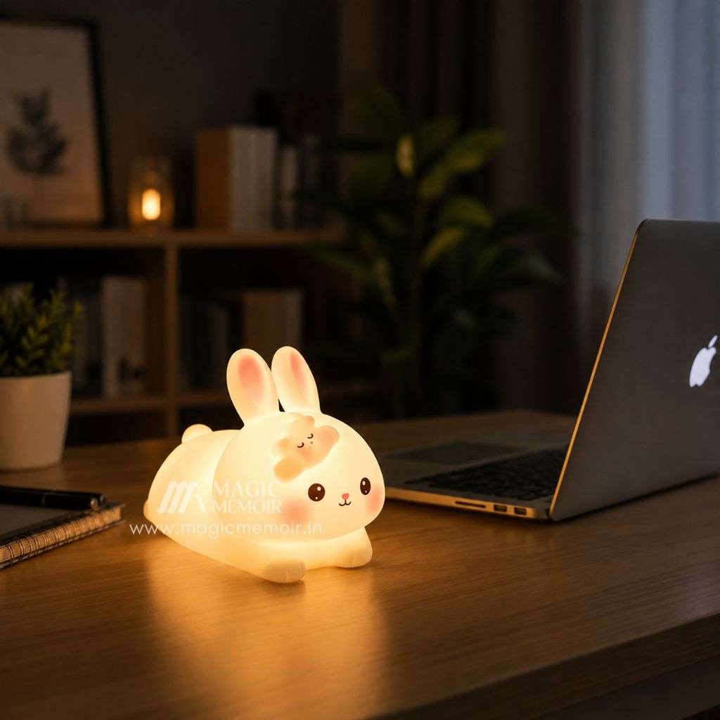 Mini Lamp – Sleeping Bunny with Baby Rabbit