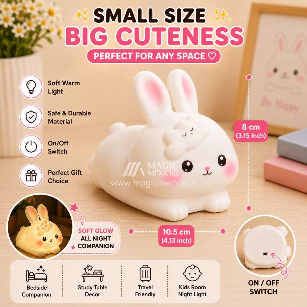 Mini Lamp – Sleeping Bunny with Baby Rabbit