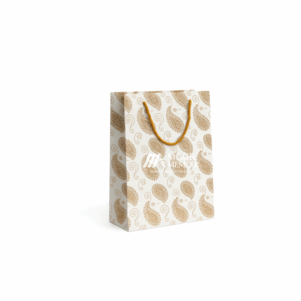 Gift Paper Bags – White Pattern