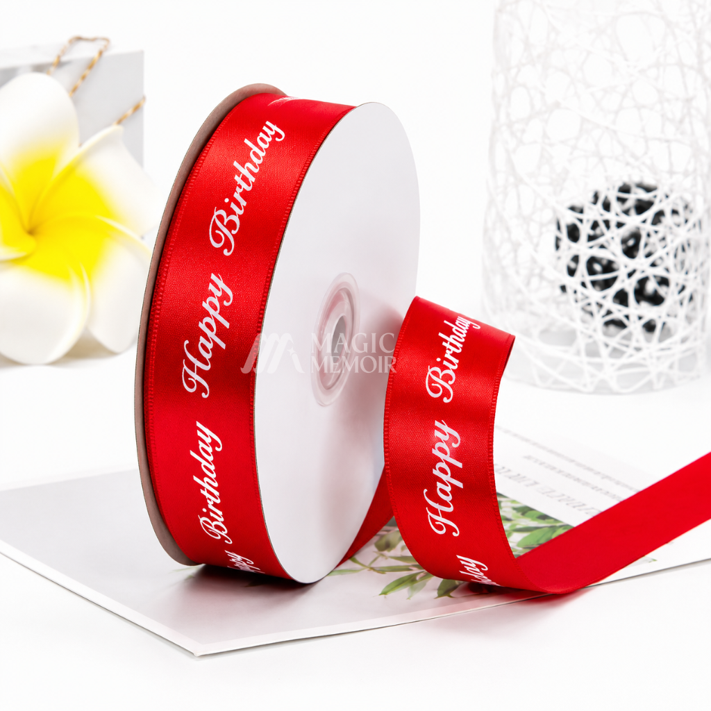 Wrapping Ribbon – "Happy Birthday" (1 Inch)