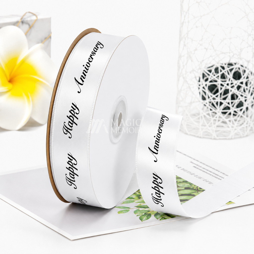 Wrapping Ribbon – "Happy Anniversary" (1 Inch)