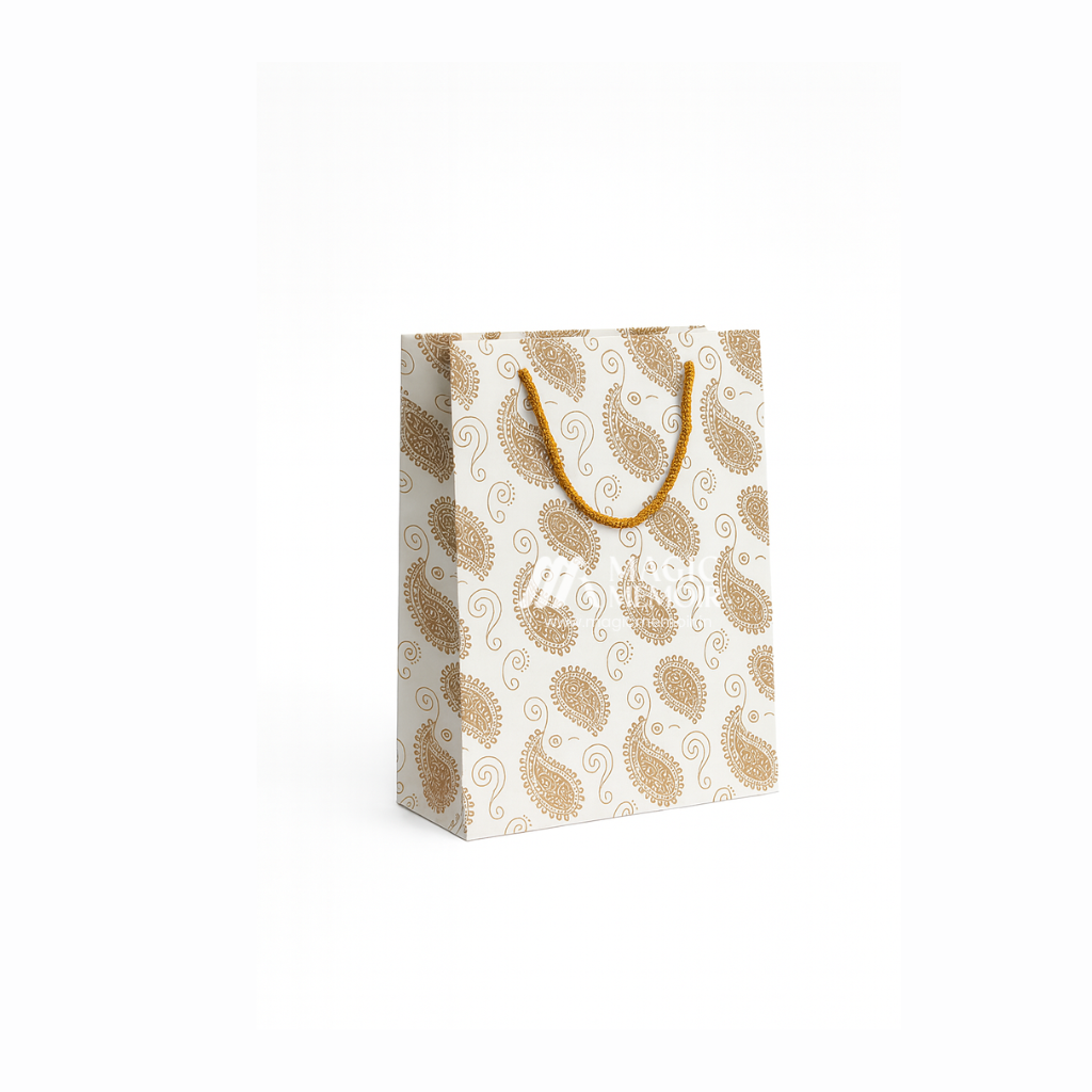 Gift Paper Bags – White Pattern