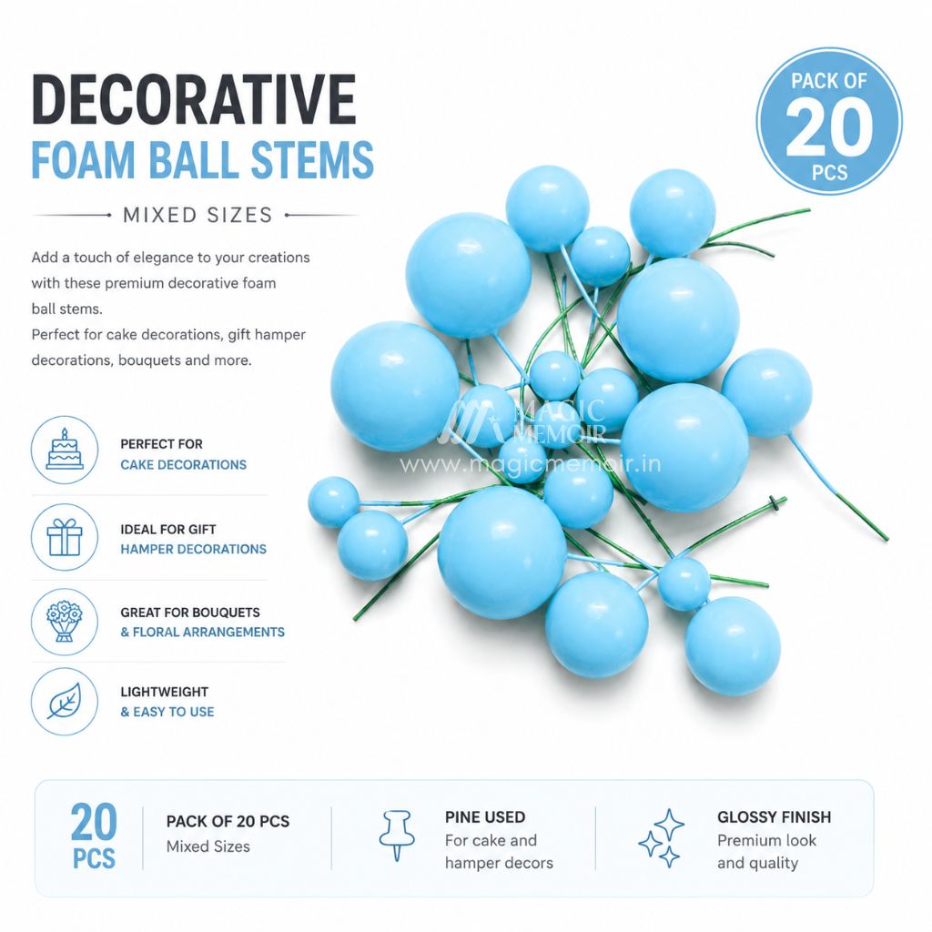 Faux Ball Cake Topper - Pastel Blue