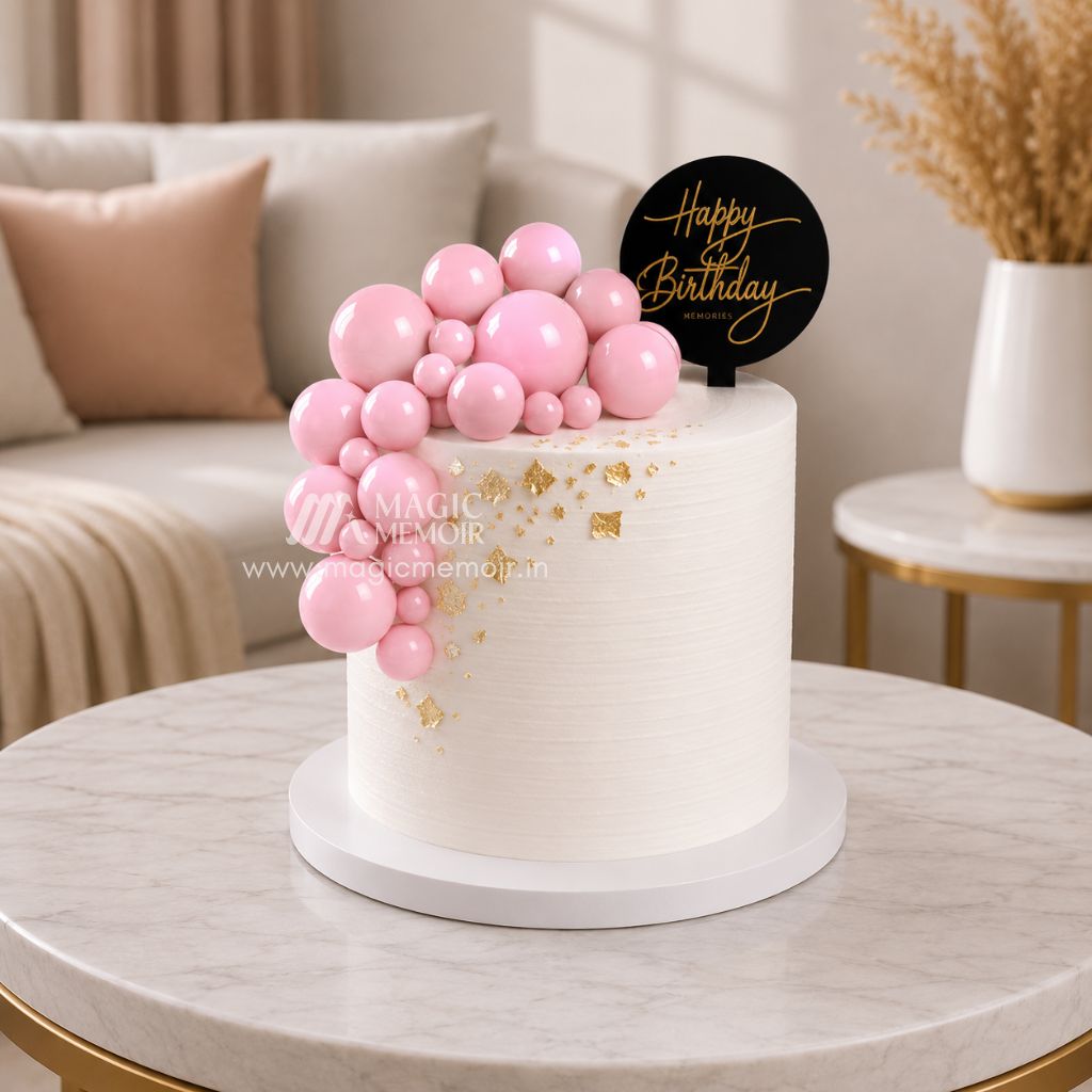 Faux Ball Cake Topper - Pastel Pink