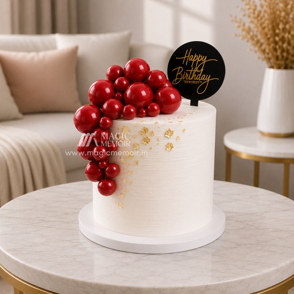Faux Ball Cake Topper - Red