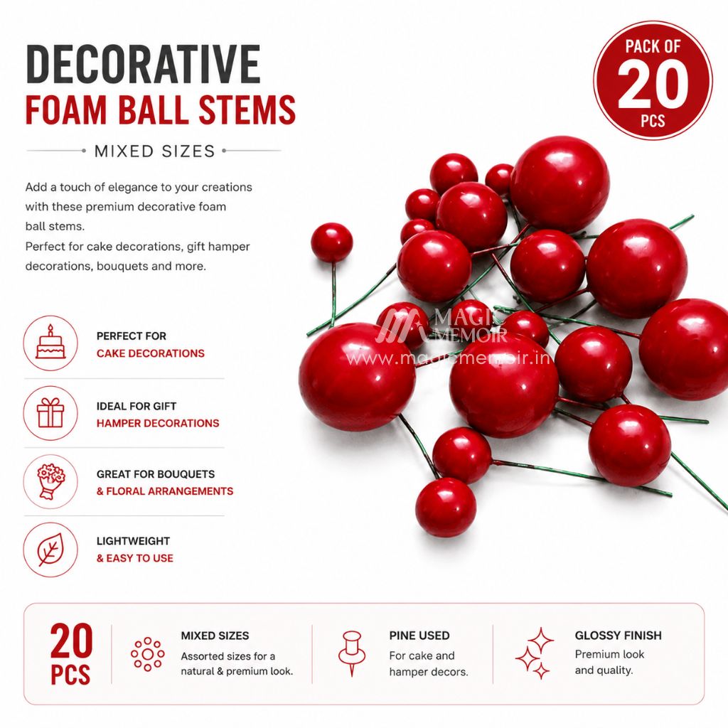Faux Ball Cake Topper - Red