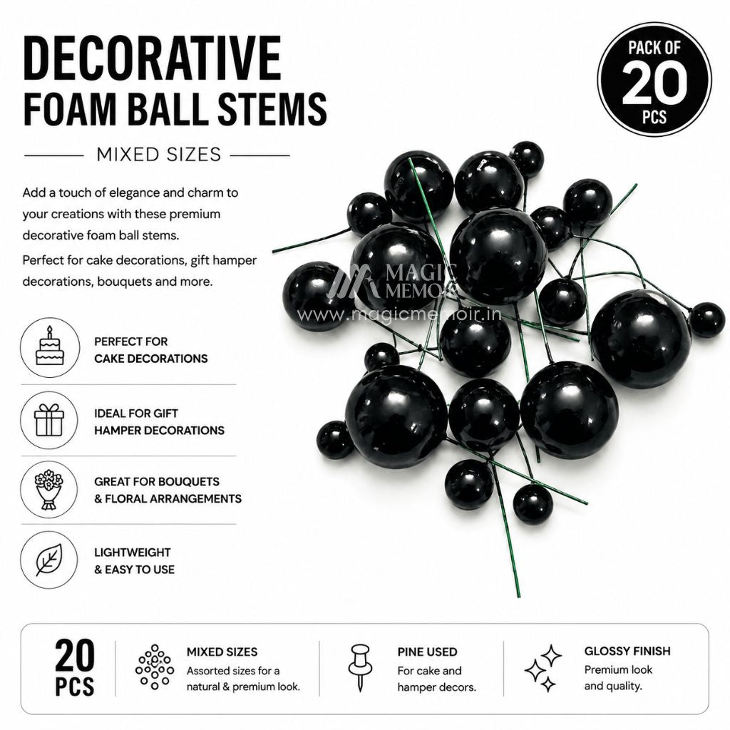 Faux Ball Cake Topper - Black