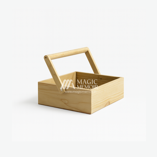 Wooden Hamper Square 8"