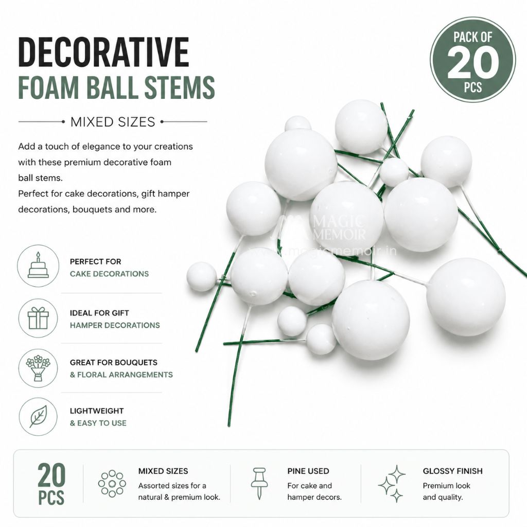 Faux Ball Cake Topper - White