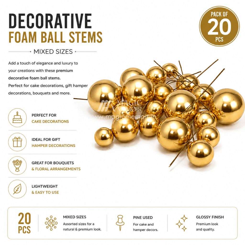 Faux Ball Cake Topper - Gold