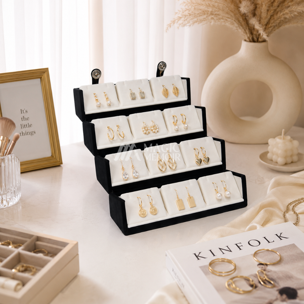 Jhumka Box Black - 12 Pairs