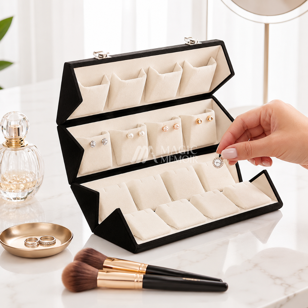 Jhumka Box Black – 16 Pairs