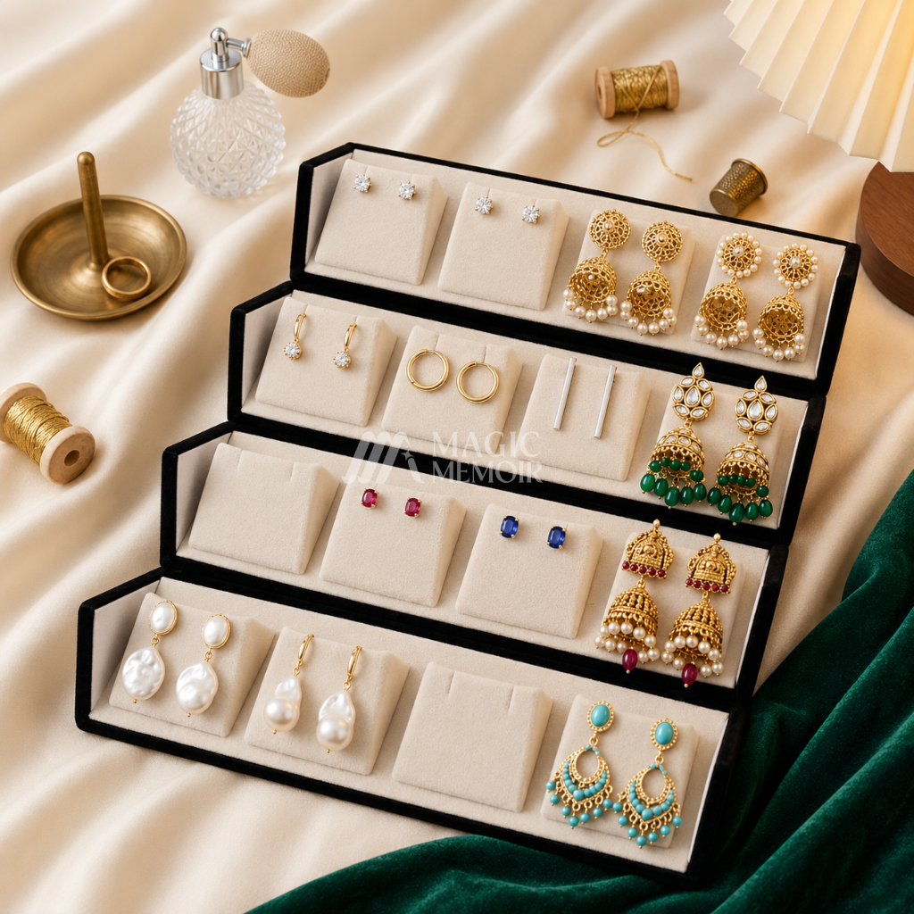 Jhumka Box Black – 16 Pairs