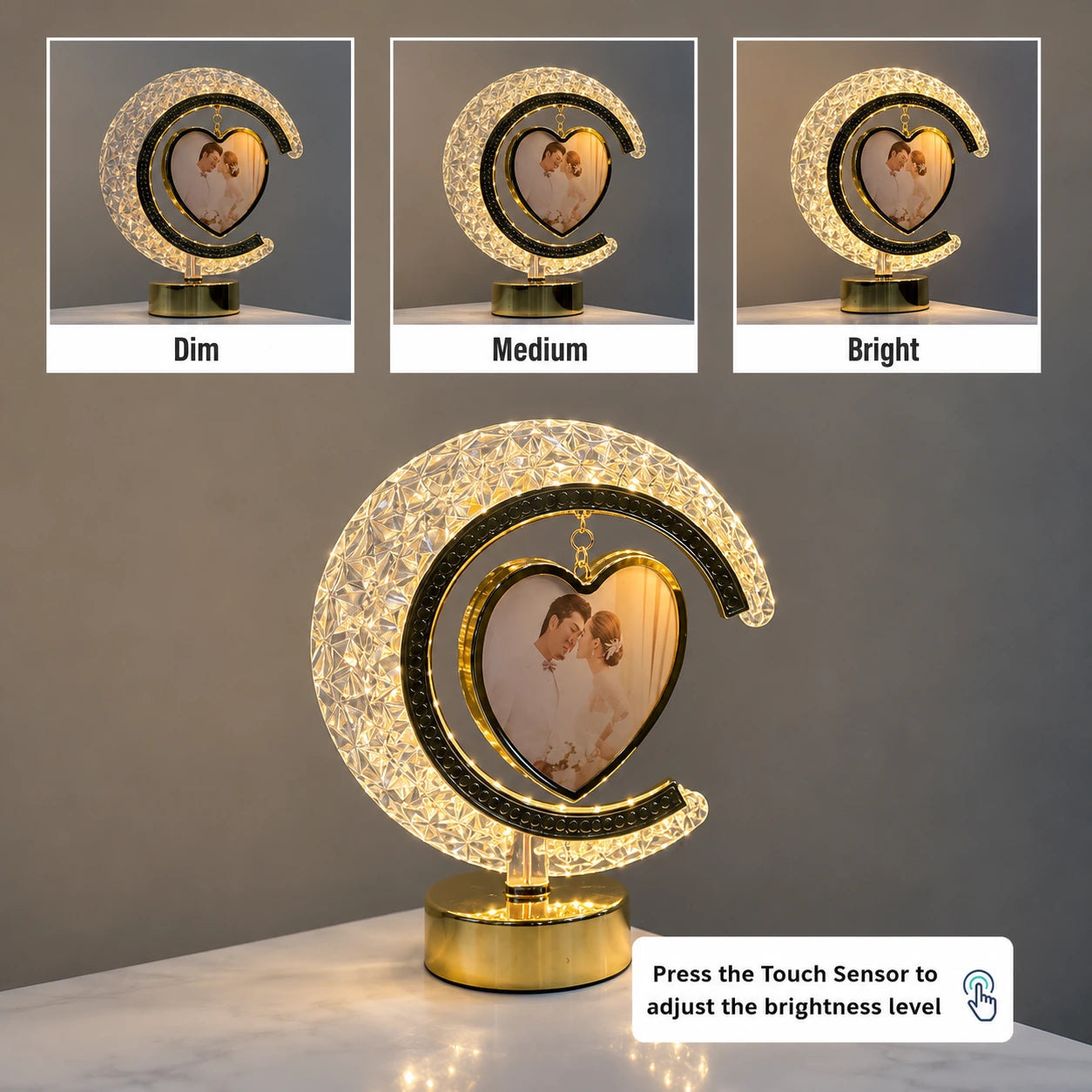 LED Crystal Moon Night Lamp - Heart Shape