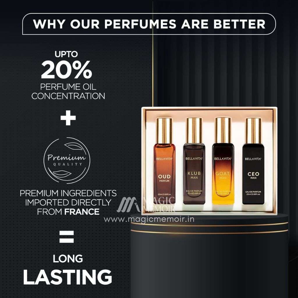 BELLAVITA Perfume Gift Set for Men – 4pcs Set (20ml Each)