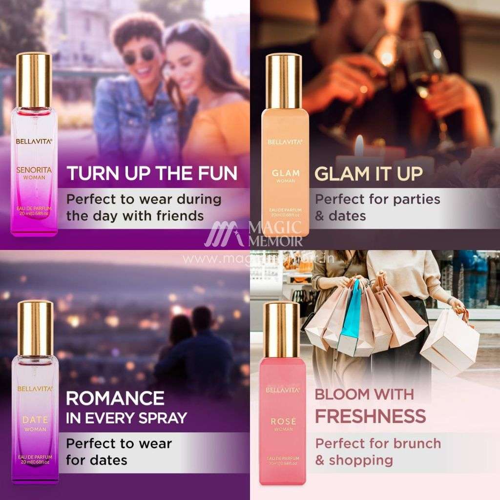 BELLAVITA Perfume Gift Set for Women – 4pcs Set (20ml Each)