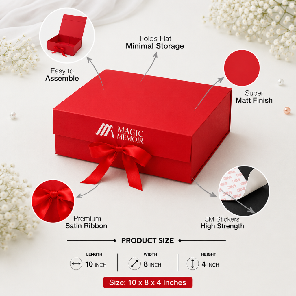Ribbon Box 10x8x4" - RED