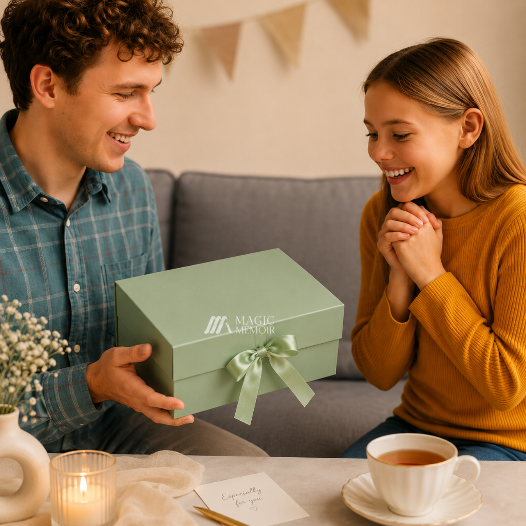Ribbon Box 10x8x4" - PASTEL GREEN