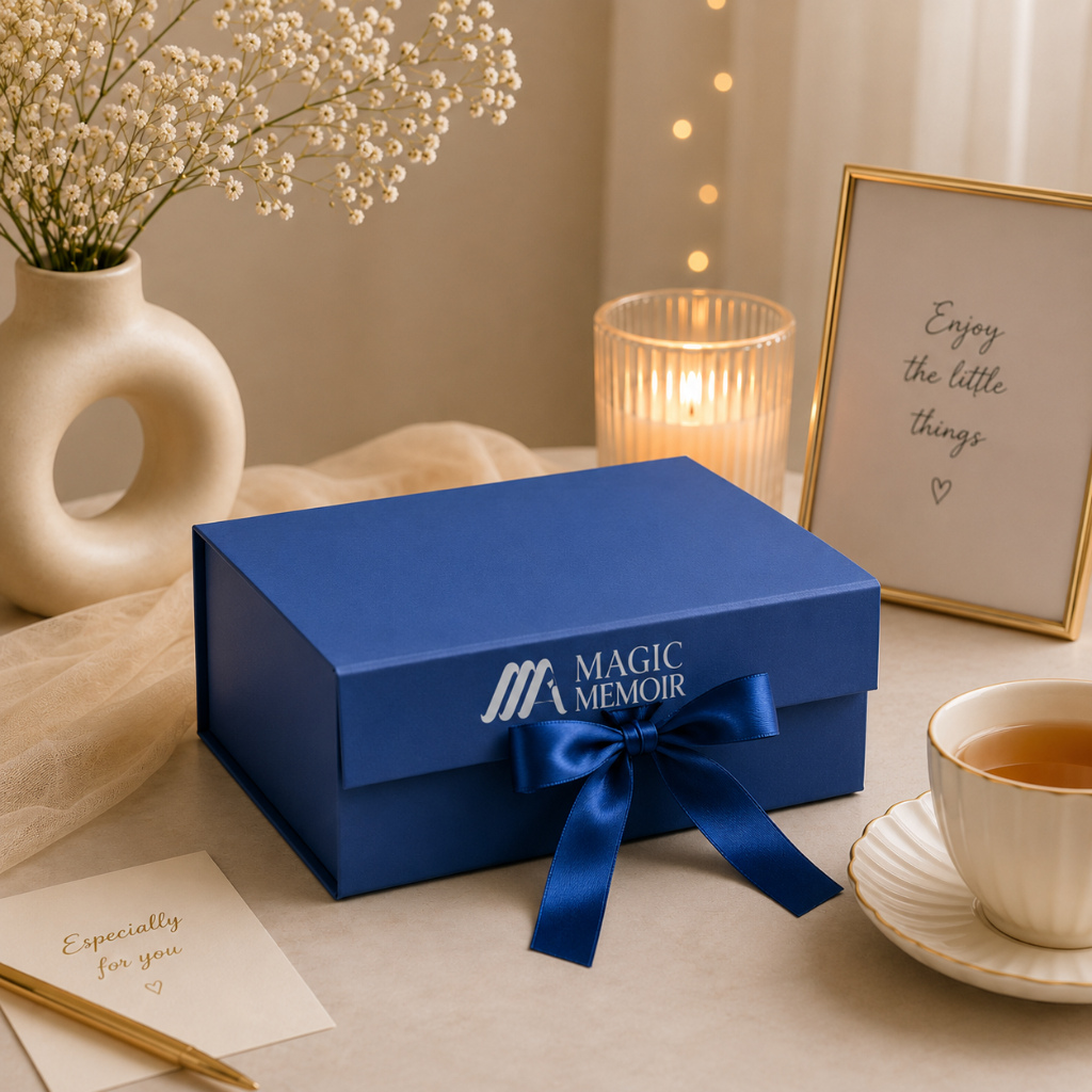 Ribbon Box Plain 10x8x4" - DARK BLUE