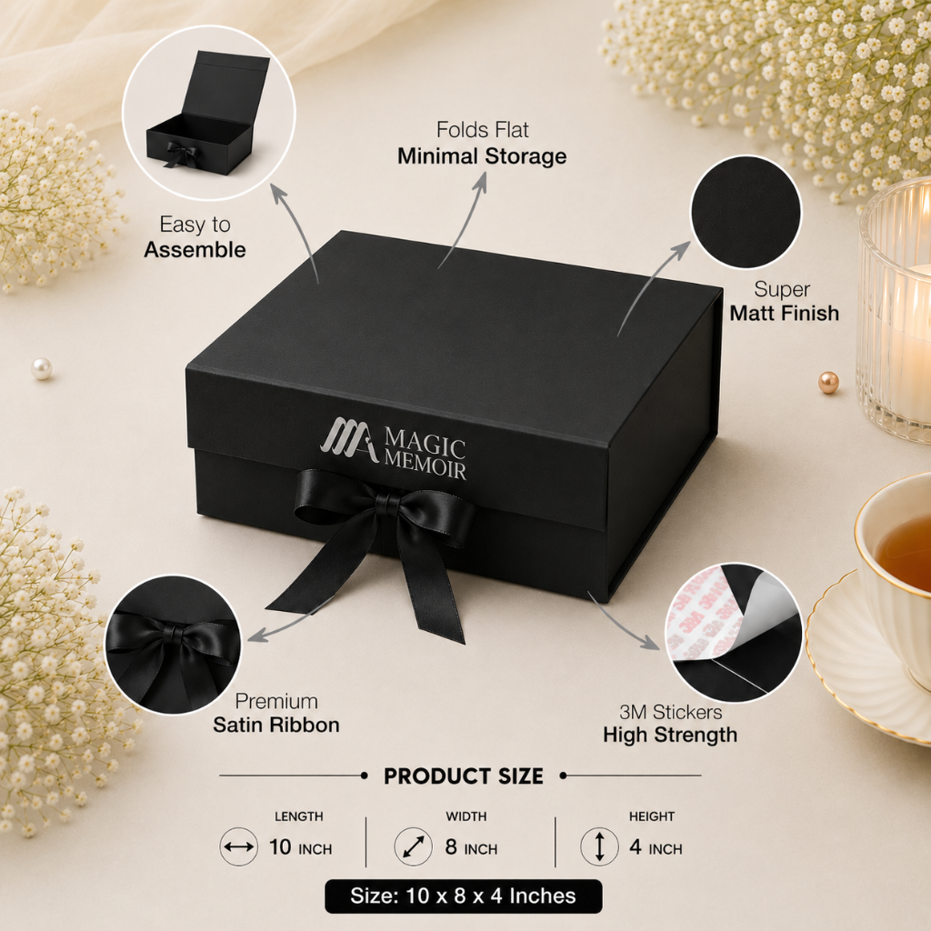 Ribbon Box 10x8x4" - Black