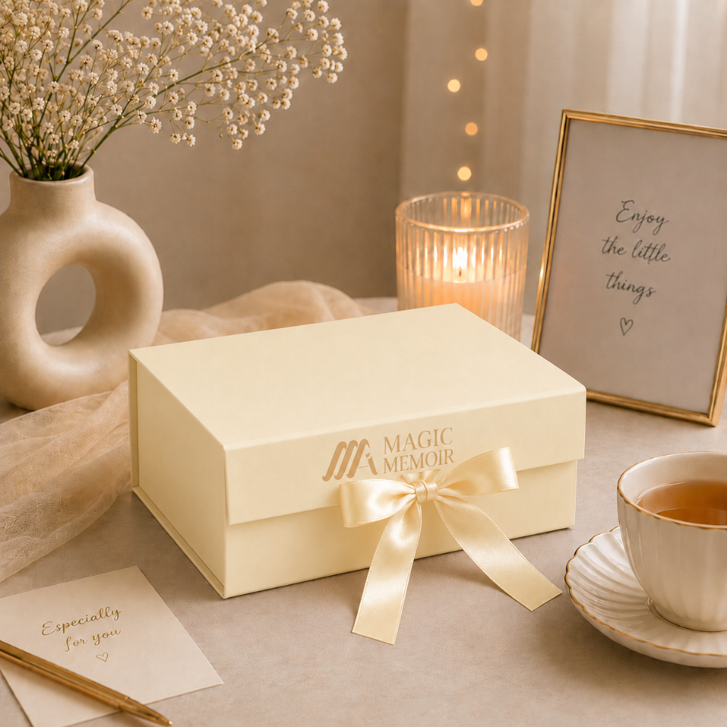 Ribbon Box 10x8x4" - CREAM