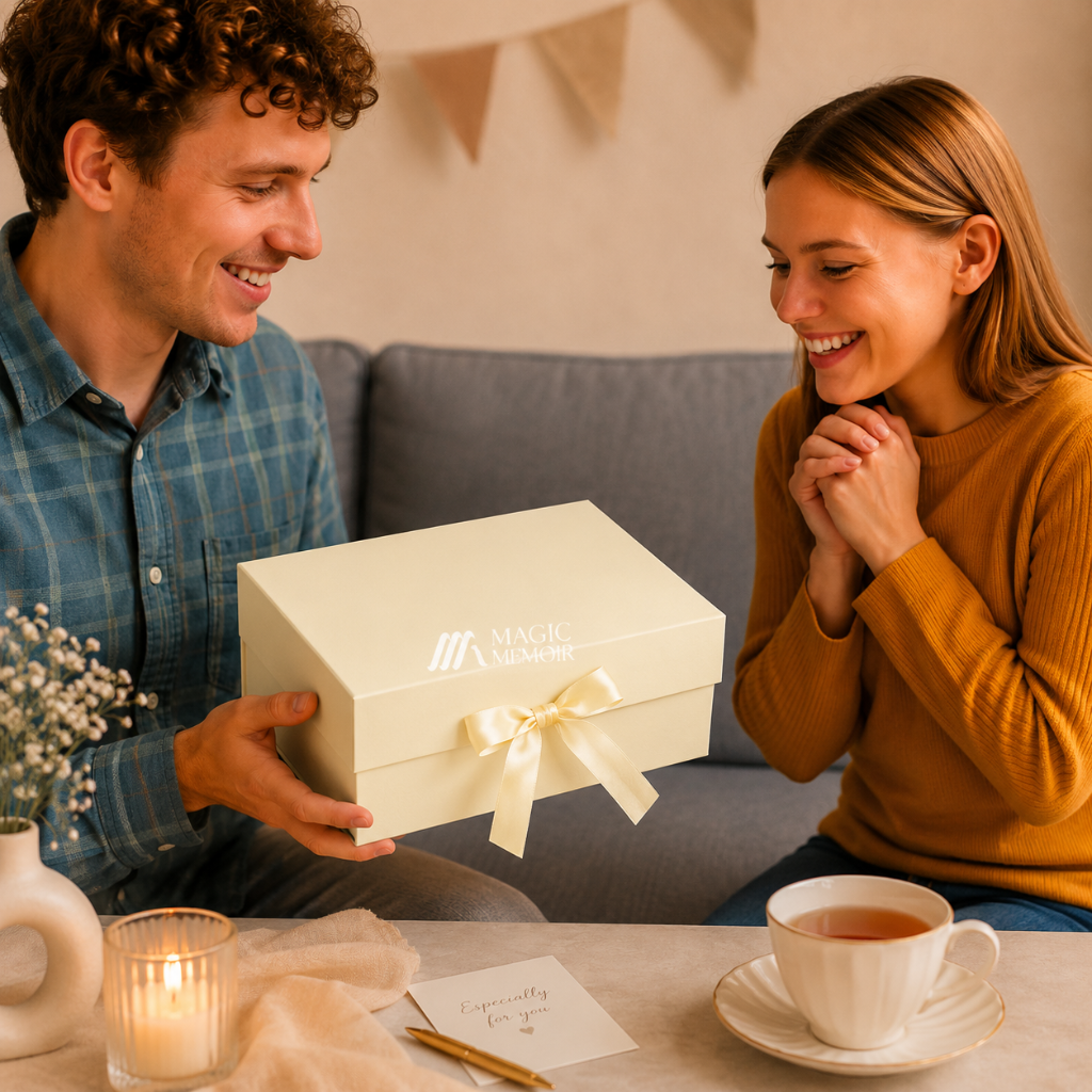 Ribbon Box 10x8x4" - CREAM