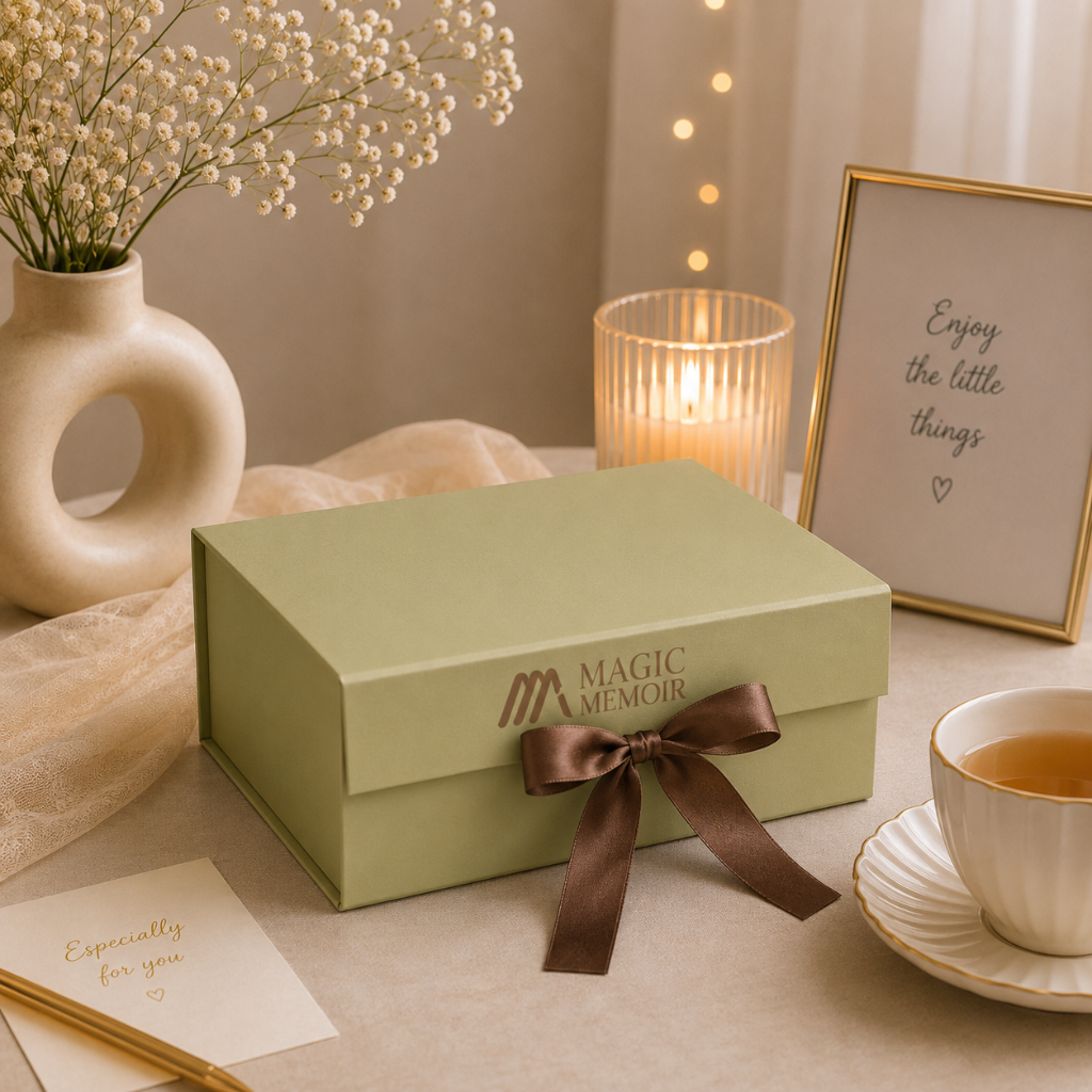 Ribbon Box 10x8x4" - DARK GREEN
