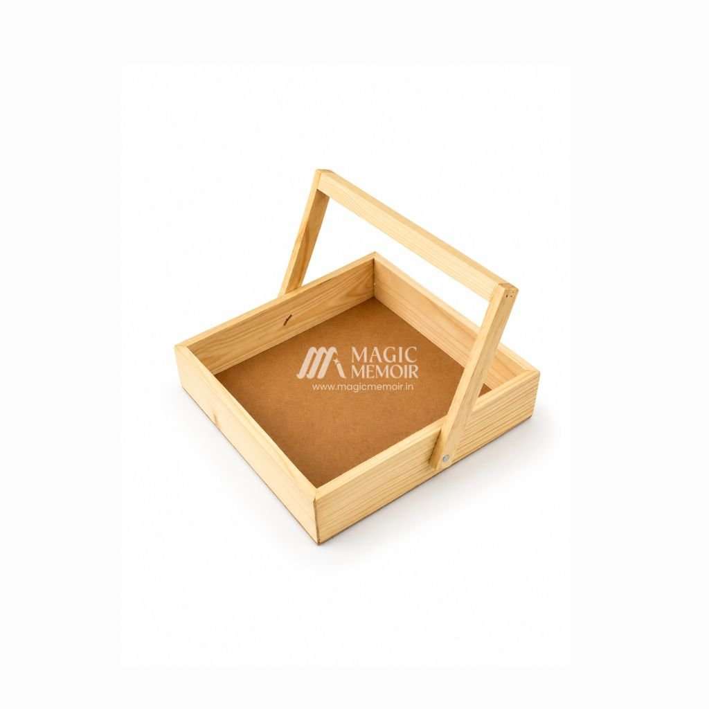 Engagement Wooden Hamper - Square - Magic Memoir