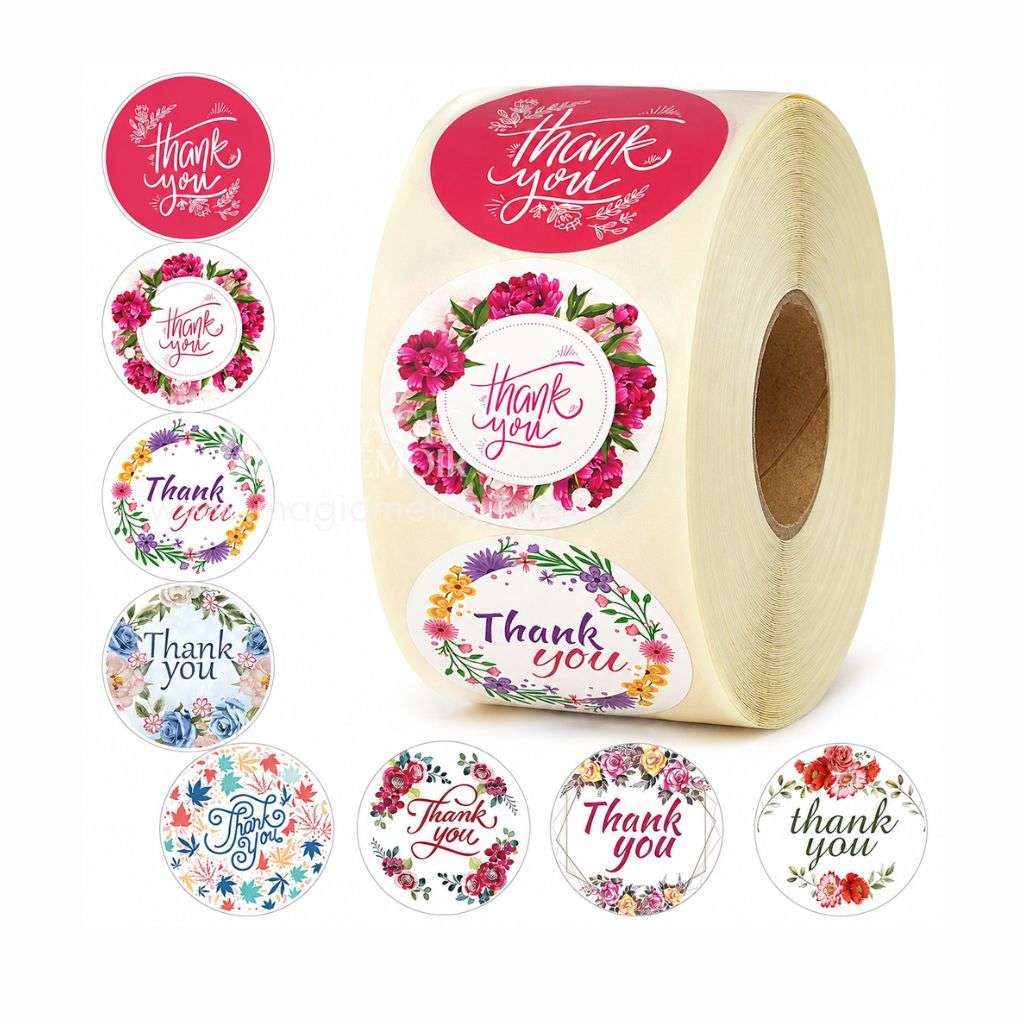 Packaging Sticker Rolls " Thank You " 1 Inches