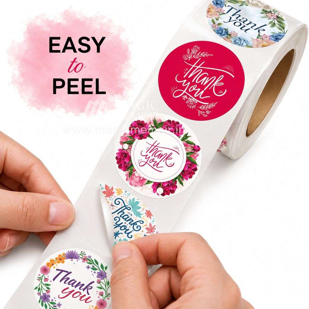 Packaging Sticker Rolls " Thank You " 1 Inches