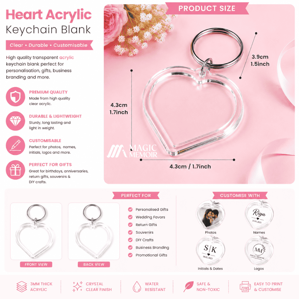 Acrylic Heart Keychain