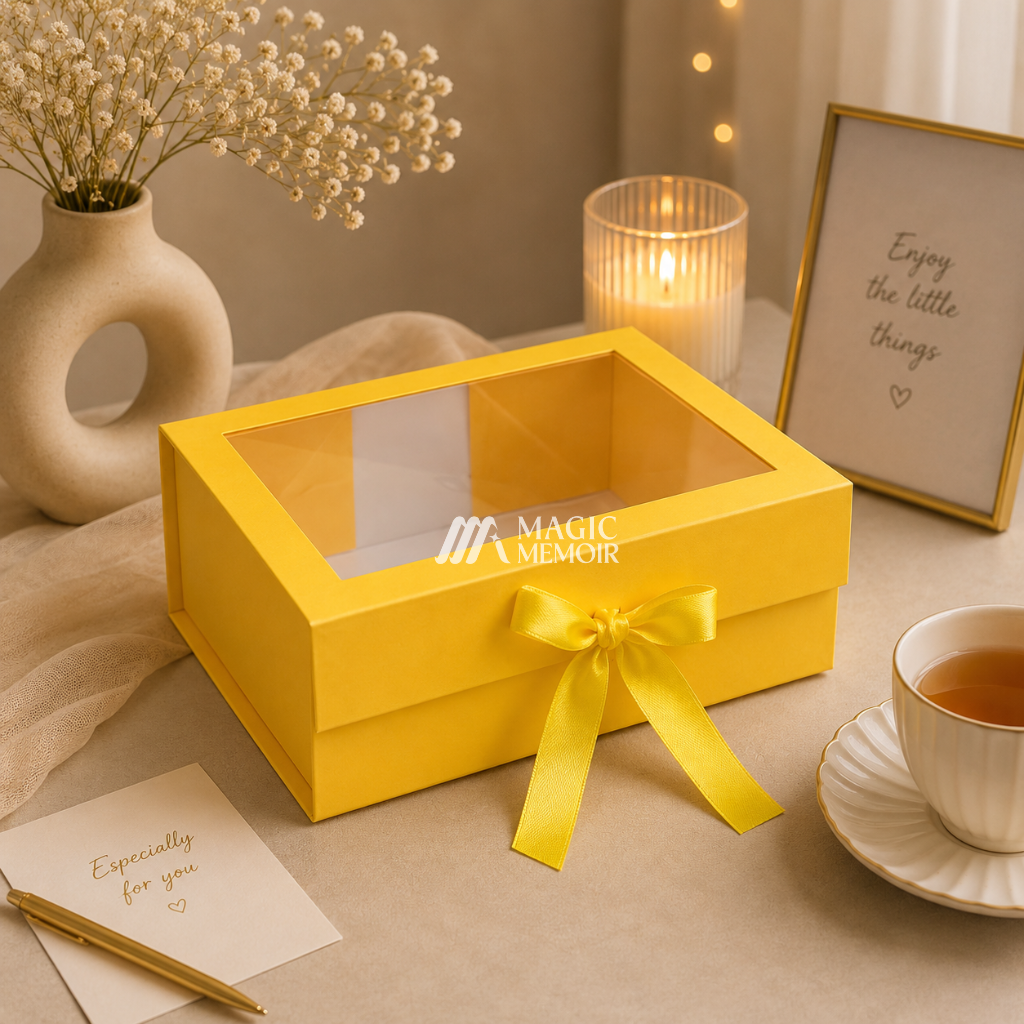 Ribbon Box Window 12x10x4" - Yellow