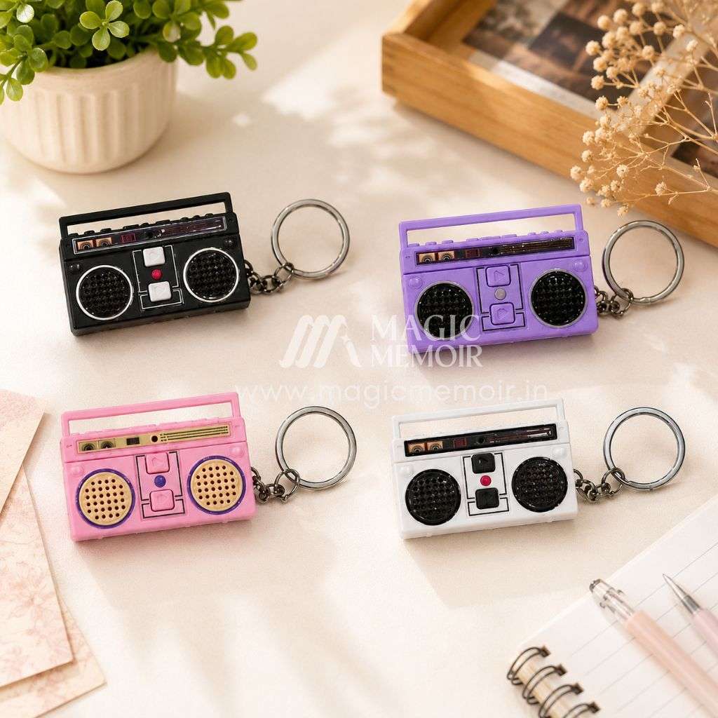 Vintage Mini Radio Cassette Player Keychain