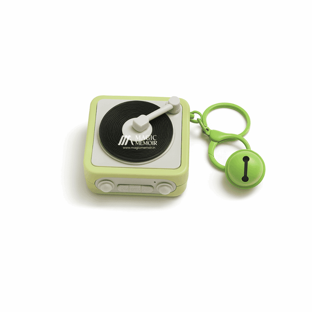 Retro Recorder Keychain – Gramophone Style - Magic Memoir