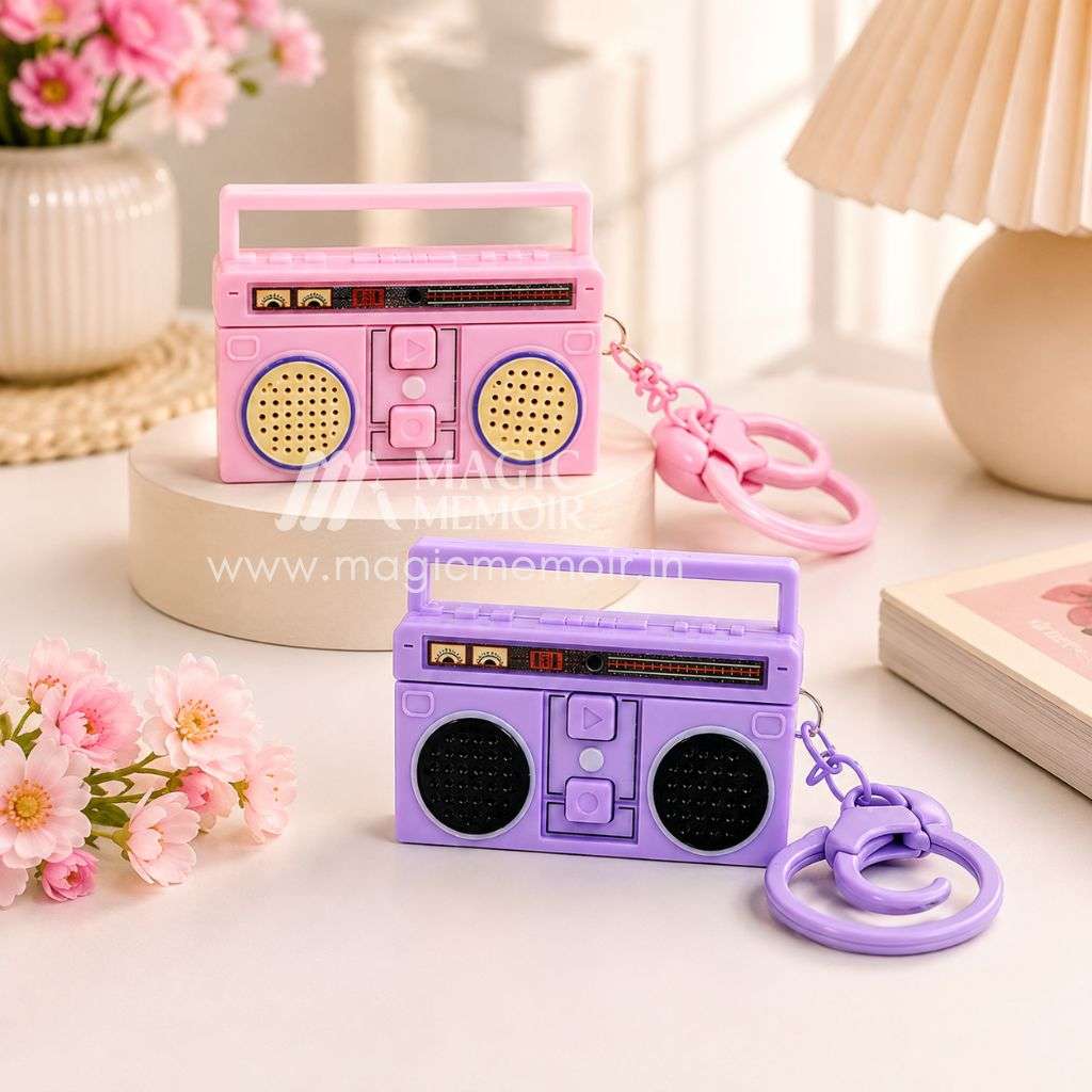 Vintage Mini Radio Cassette Player Keychain