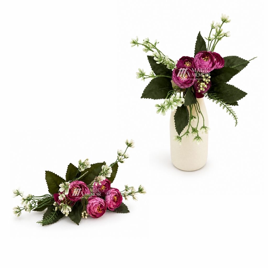 Artificial Flower Bunch - Purple Rose