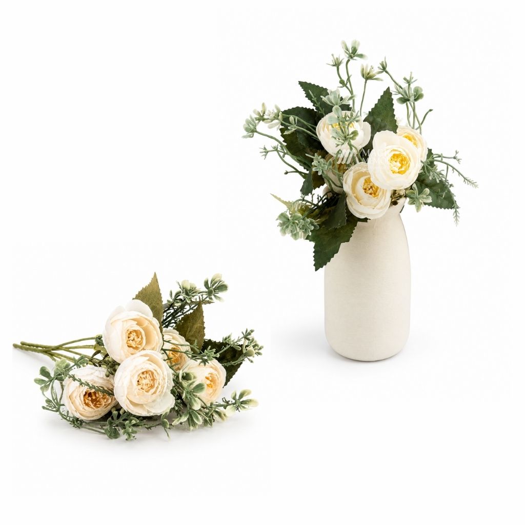 Artificial Flower Bunch - White Rose