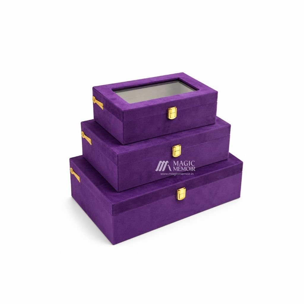 Trunk Boxes Velvet - Violet - Magic Memoir