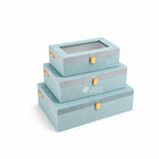 Trunk Boxes Velvet - Pastel Blue