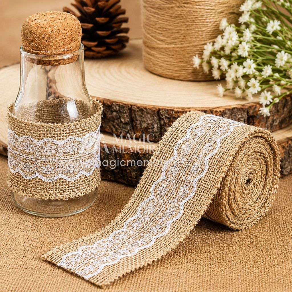 Jute Lace Ribbon Rolls 10 Mtr