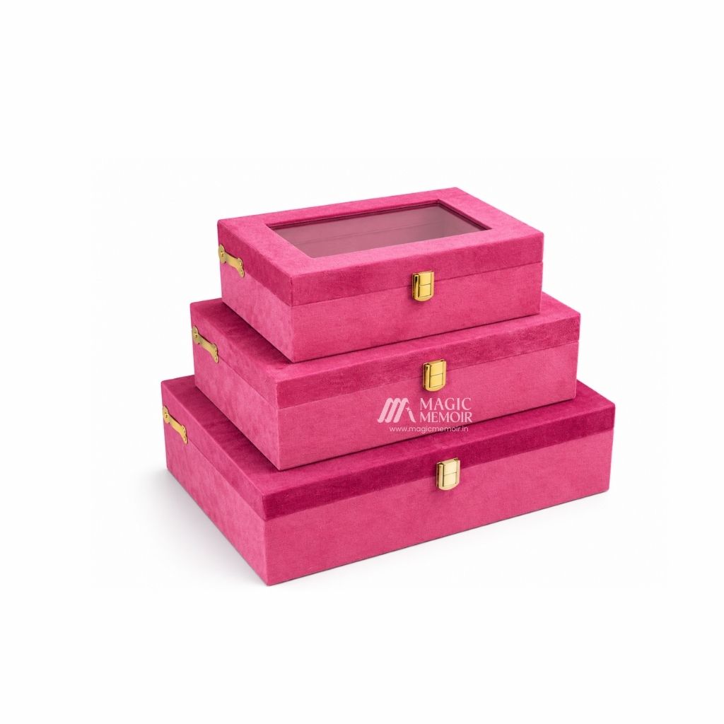 Trunk Boxes Velvet - Pink