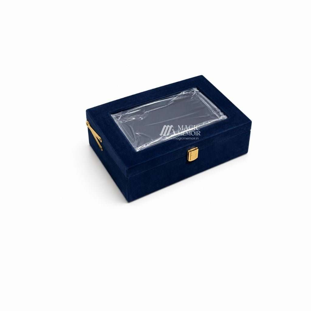 Trunk Boxes Velvet - Dark Blue - Magic Memoir